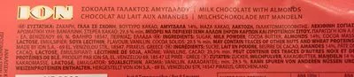List of product ingredients Milk Chocolate with almonds  