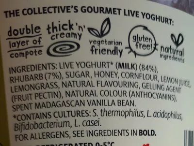 List of product ingredients Yoghurt The Collective 450g