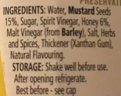 Liste des ingrédients du produit Yellow mustard Heinz 240g