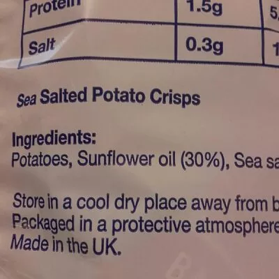 List of product ingredients Seabrook sea salt  