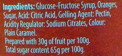 Lista de ingredientes del producto Olde English Thick Cut Marmalade Hartley's 454 g