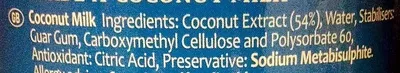 List of product ingredients Premium Coconut Milk Tropical Sun 165ml