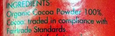 Liste des ingrédients du produit Cocoa Food Thoughts 125g