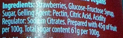 Liste des ingrédients du produit Strawberry Jam Hartley's, Hartley's Best 340 g