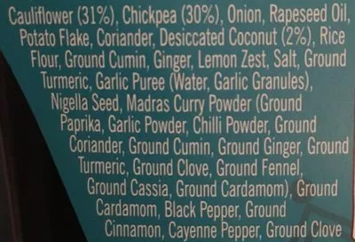 List of product ingredients Goan Cauliflower Bites Gosh! 200 g