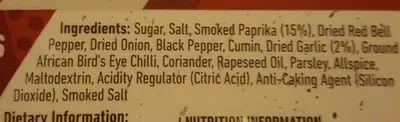 List of product ingredients Peri-Peri Rub Powder BBQ flavour  25 g