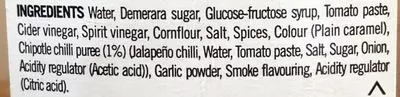 Lista de ingredientes del producto Kansas City BBQ sauce Red's 320 g