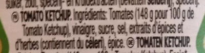 Lista de ingredientes del producto Tomato Ketchup Heinz 342 g