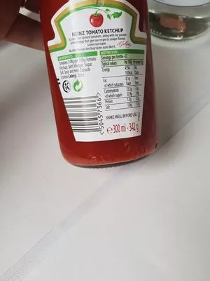 Lista de ingredientes del producto Heinz Tomato Ketchup Heinz 300ml