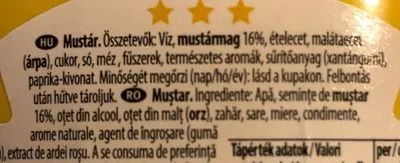Lista de ingredientes del producto Yellow Mustard  