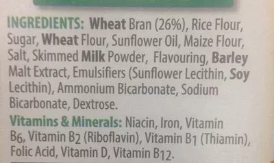 List of product ingredients All-Bran Golden Crunch Kellogg's 390 g