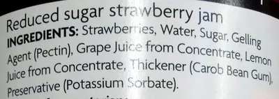 Lista de ingredientes del producto Strawberry Jam reduced sugar Asda 320 g