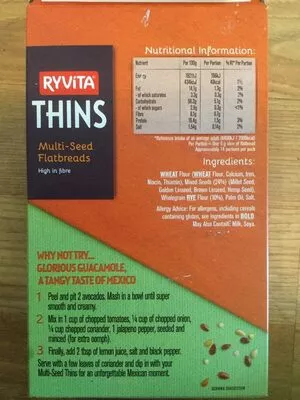 List of product ingredients Thins Ryvita 125 g