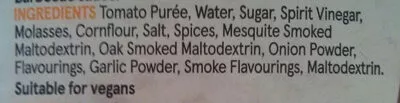 Lista de ingredientes del producto BBQ Sauce Tesco 480 g
