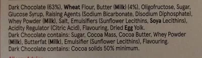 List of product ingredients Dark chocolate butter biscuits Tesco 125g