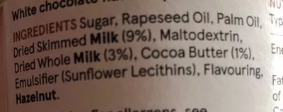 Liste des ingrédients du produit Tesco White Chocolate Spread 400G Tesco 400 g