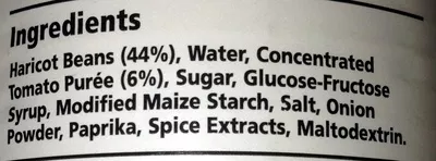 Lista de ingredientes del producto Baked beans In Tomato Sauce Tesco 420g