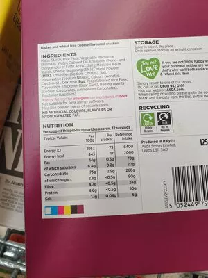 List of product ingredients asda cheese crackers Asda 