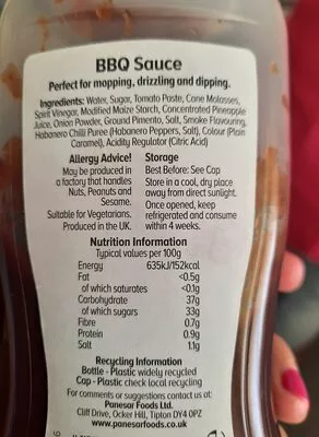 List of product ingredients global choice bbq sauce Global Choice, Panesar Foods 