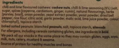 List of product ingredients Graze Punchy Protein Power Nuts Graze 41 g