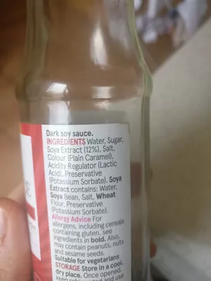 Lista de ingredientes del producto Dark Soy Sauce Tesco 