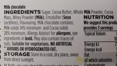 List of product ingredients Chocolate coins Asda 