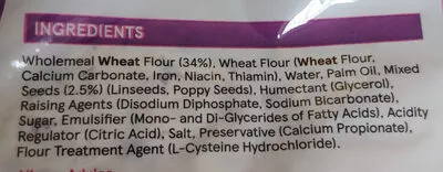 List of product ingredients 8 Multiseed Tortilla Wraps Tesco 