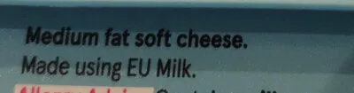 Lista de ingredientes del producto 50% Less Fat Soft Cheese Tesco 200g