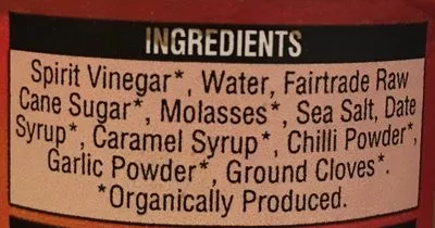 List of product ingredients Worcester Sauce  