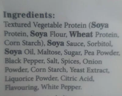 List of product ingredients Veggie Jerky Black Bean Sauce Flavour Kings 25g