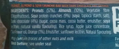 Lista de ingredientes del producto Protein Nut Bar Trek 40 g