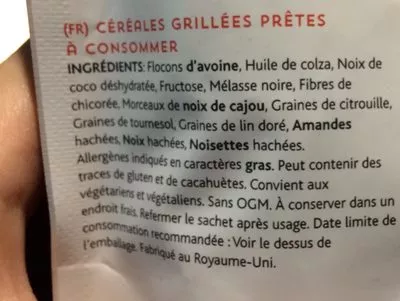 List of product ingredients Granola original Lizi's 500 g