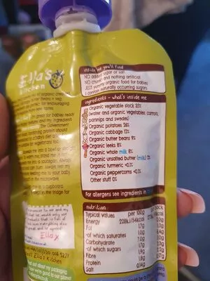 List of product ingredients bubble and squeak Ella's Kitchen 