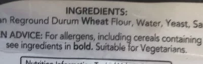 List of product ingredients Pane Pugliese Crosta & Mollica 400g
