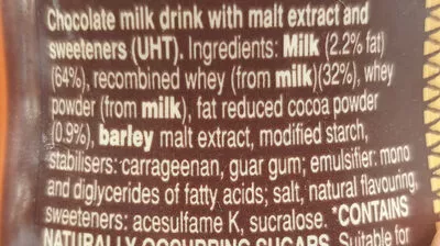 List of product ingredients Galaxy chocolate milk Galaxy 