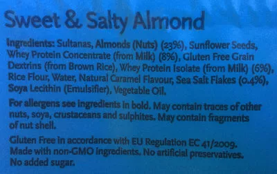 List of product ingredients Sweet & salty almond Bounce 90 g