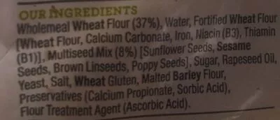 Liste des ingrédients du produit Multi seed and cereal bagel slims  6