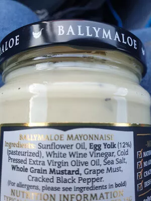 Lista de ingredientes del producto mayo Ballymaloe 240 g