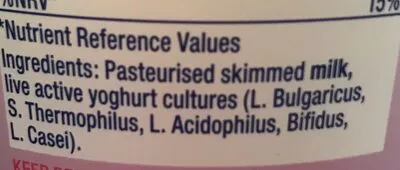 Lista de ingredientes del producto Total Natural Fat Free Greek Recipe Strained Yughurt Fage 1 kg