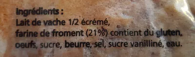 Lista de ingredientes del producto 6 crêpes de froment Saveurs Gourmandes 275 g