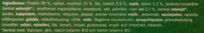 Liste des ingrédients du produit Weight Watchers Pannbiff och potatisgratäng Weight Watchers, WW Foods, ViktVäktarna, Heinz, H.J. Heinz 400 g