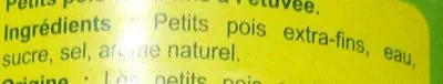 List of product ingredients Petits pois Carrefour 800 g