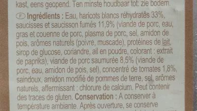 Lista de ingredientes del producto Cassoulet riche en viande Carrefour 