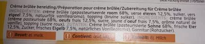 Liste des ingrédients du produit Crème brûlée Delhaize 300 g