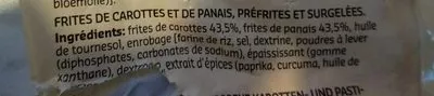 List of product ingredients frites carottes panais Delhaize 