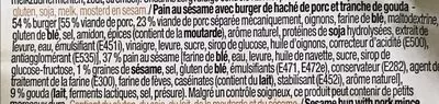 Lista de ingredientes del producto Cheeseburger Everyday 