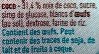 Liste des ingrédients du produit Rochers Coco Boni, Colruyt 