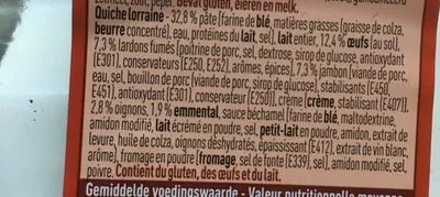List of product ingredients Quiche Lorraine Boni 300 g