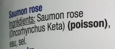 Liste des ingrédients du produit Saumon rose Winny 213 g
