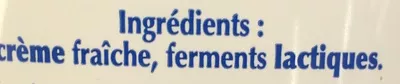 Lista de ingredientes del producto Crème fraîche épaisse (30% MG) Winny 50 cl (496,9 g)